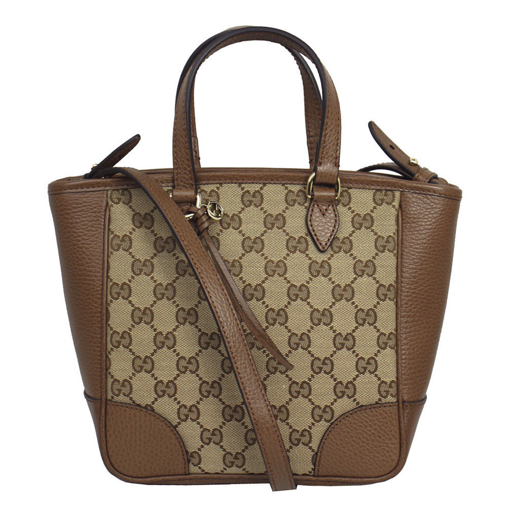 Gucci GG Bree Canvas Handbag Beige Brown